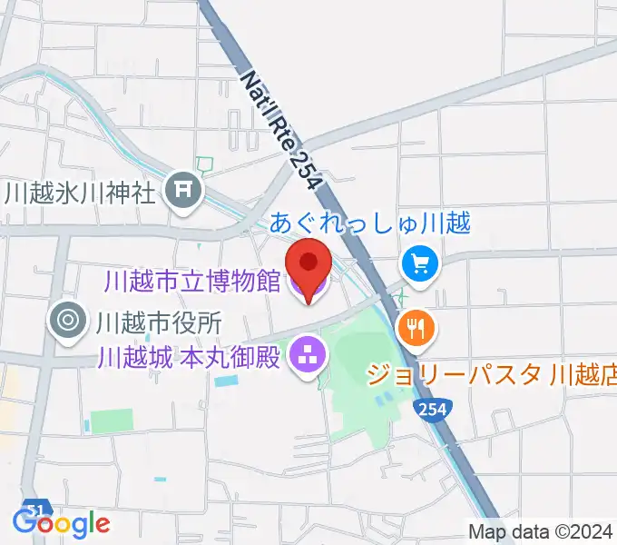 川越市立博物館の地図