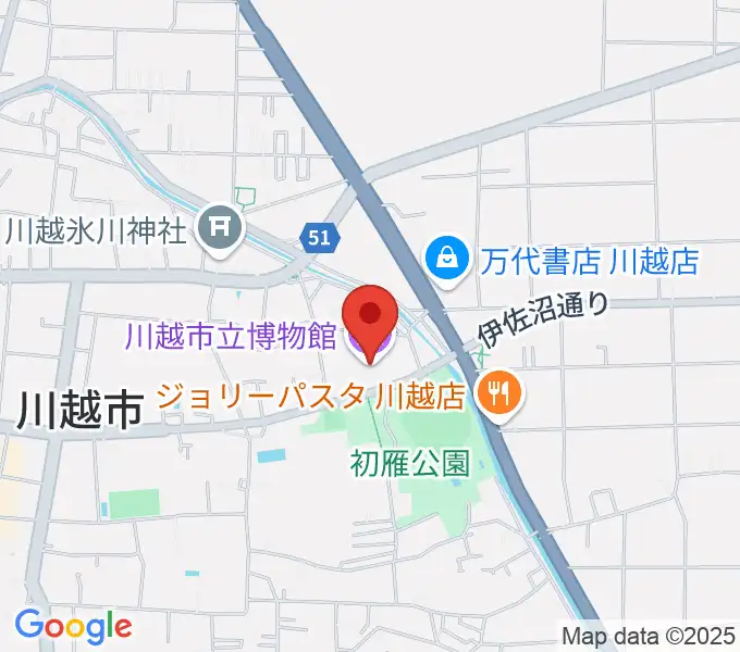 川越市立博物館の地図