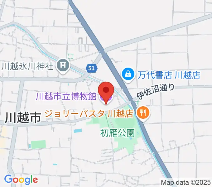 川越市立博物館の地図