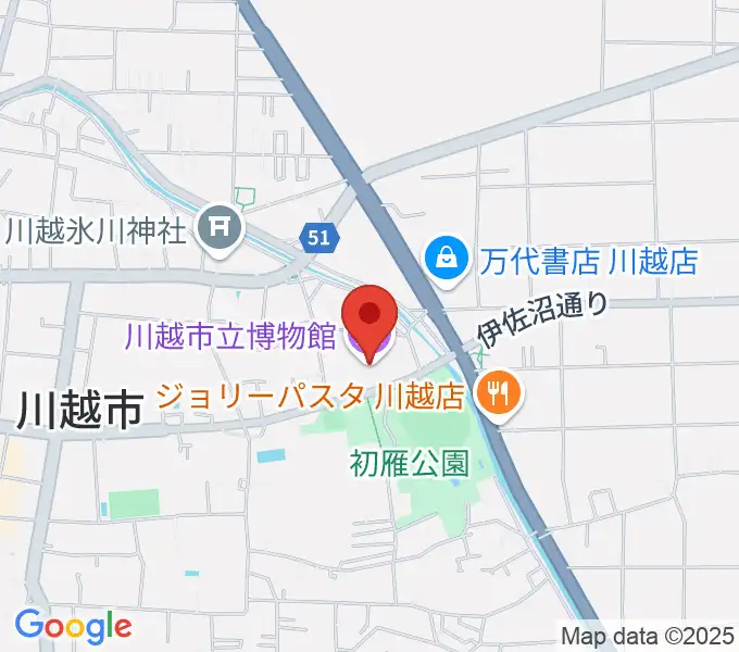 川越市立博物館の地図