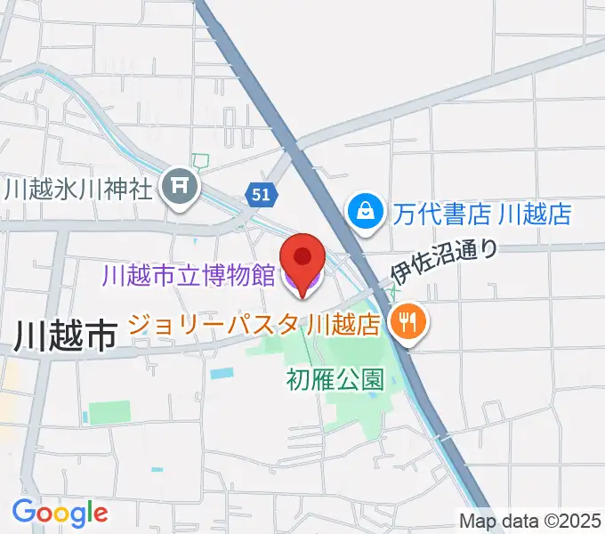 川越市立博物館の地図
