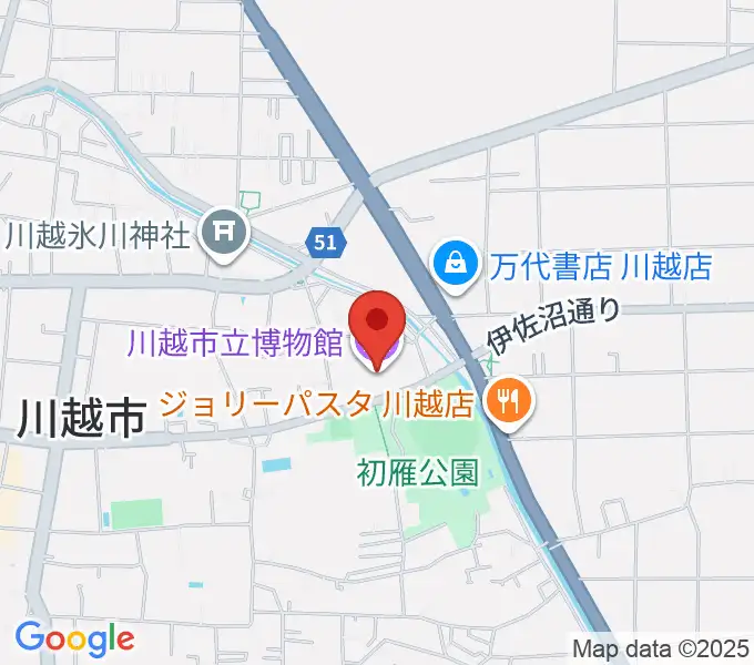 川越市立博物館の地図