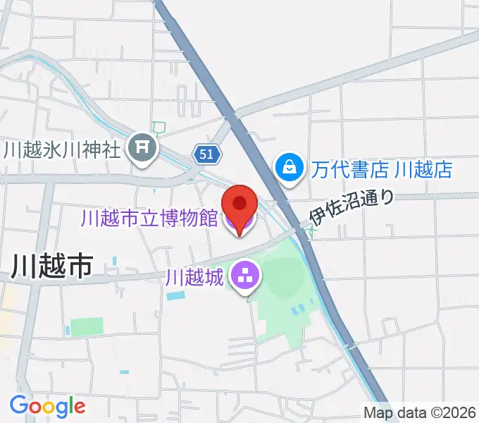 川越市立博物館の地図