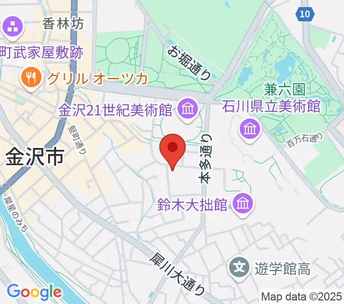 金沢ふるさと偉人館の地図