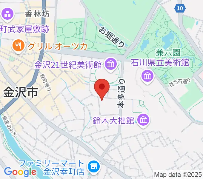 金沢ふるさと偉人館の地図