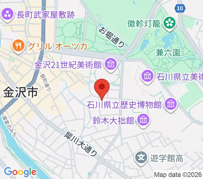 金沢ふるさと偉人館の地図