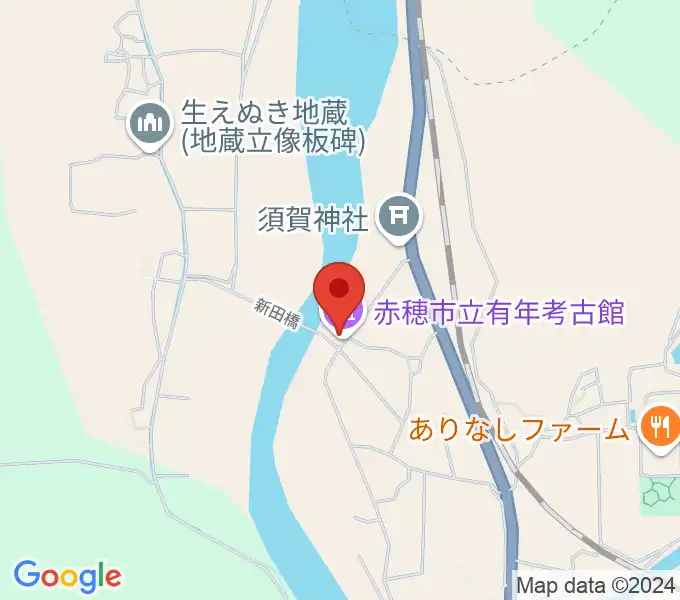 赤穂市立有年考古館の地図