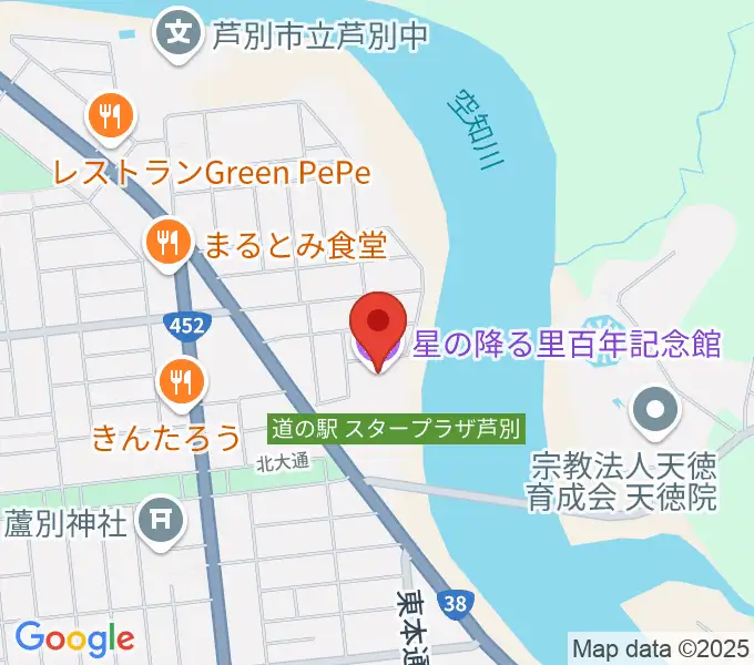星の降る里百年記念館の地図