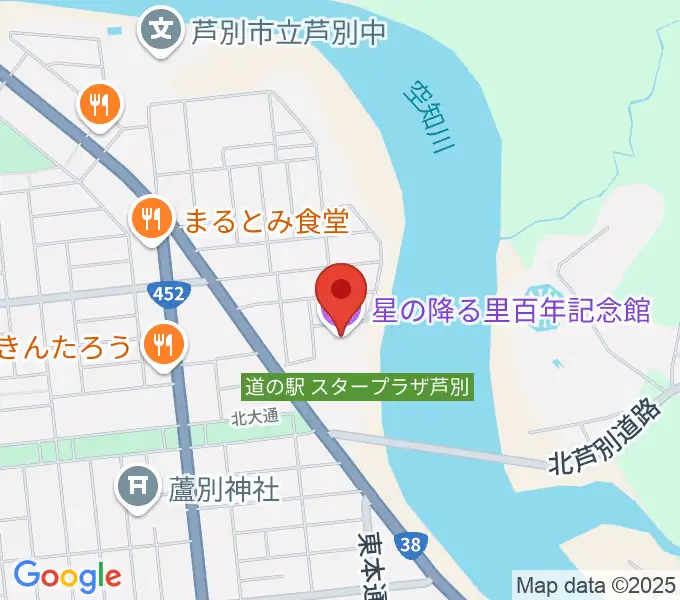 星の降る里百年記念館の地図