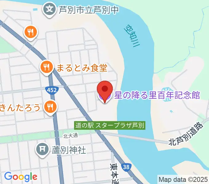 星の降る里百年記念館の地図