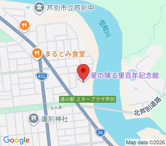 星の降る里百年記念館の地図