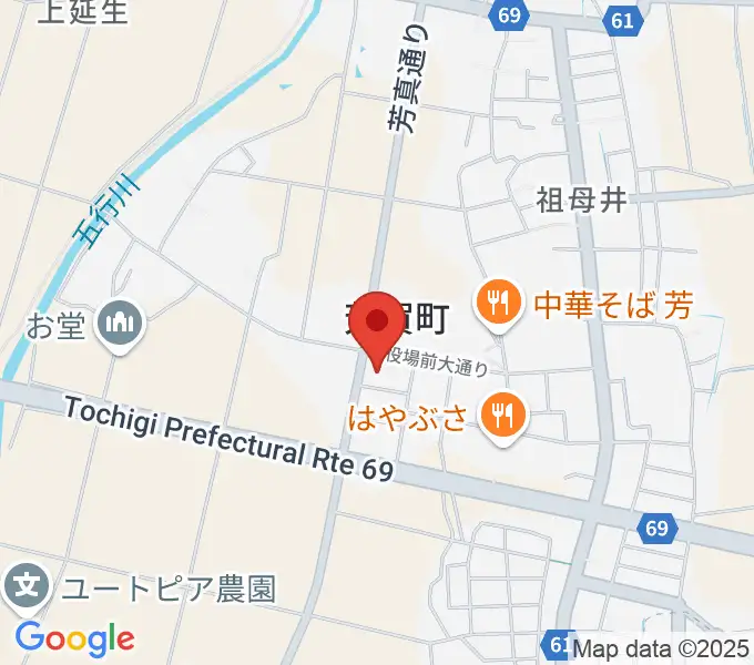 芳賀町総合情報館 知恵の環館の地図