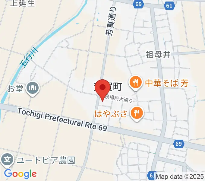 芳賀町総合情報館 知恵の環館の地図