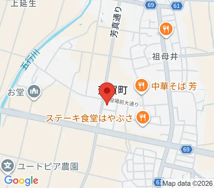 芳賀町総合情報館 知恵の環館の地図