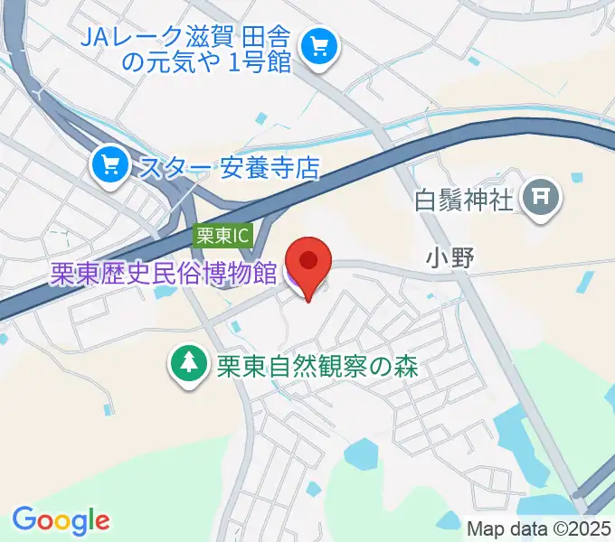 栗東歴史民俗博物館の地図