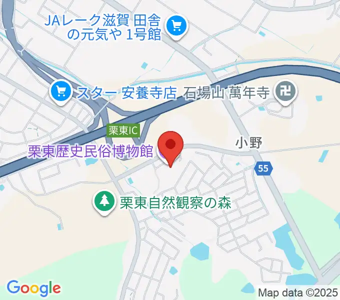 栗東歴史民俗博物館の地図