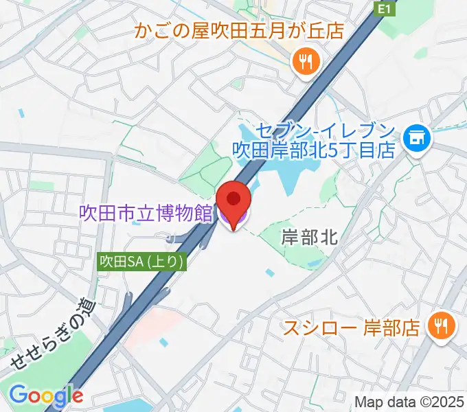吹田市立博物館の地図