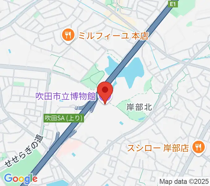 吹田市立博物館の地図
