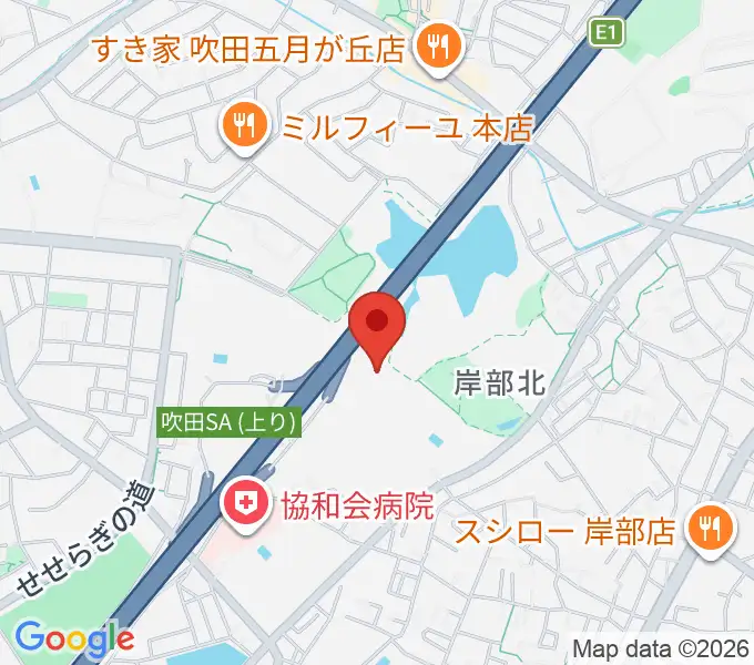 吹田市立博物館の地図