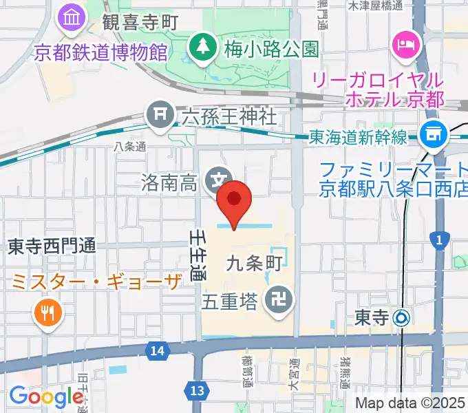 東寺宝物館の地図