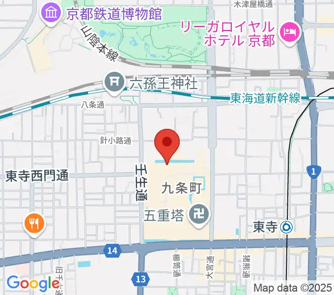 東寺宝物館の地図