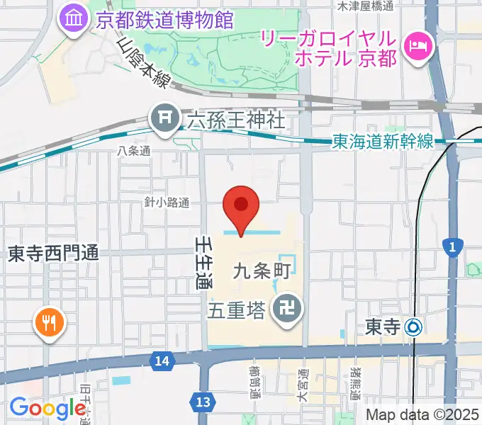 東寺宝物館の地図