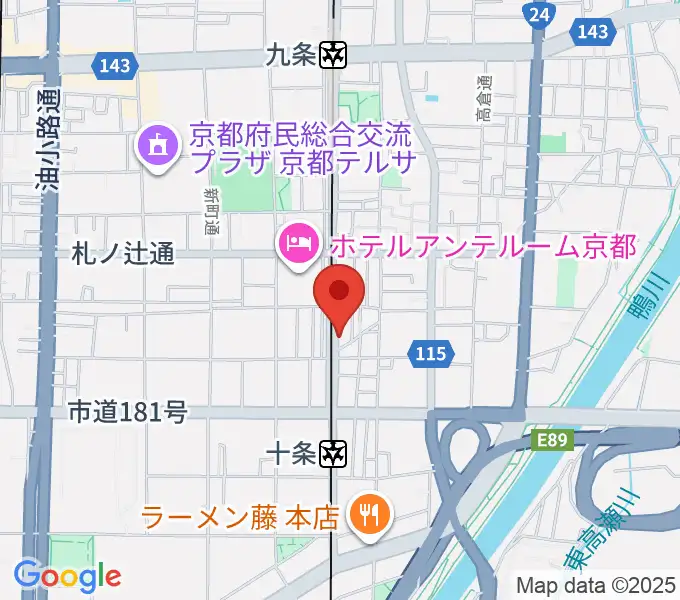 マザーシップスタジオの地図