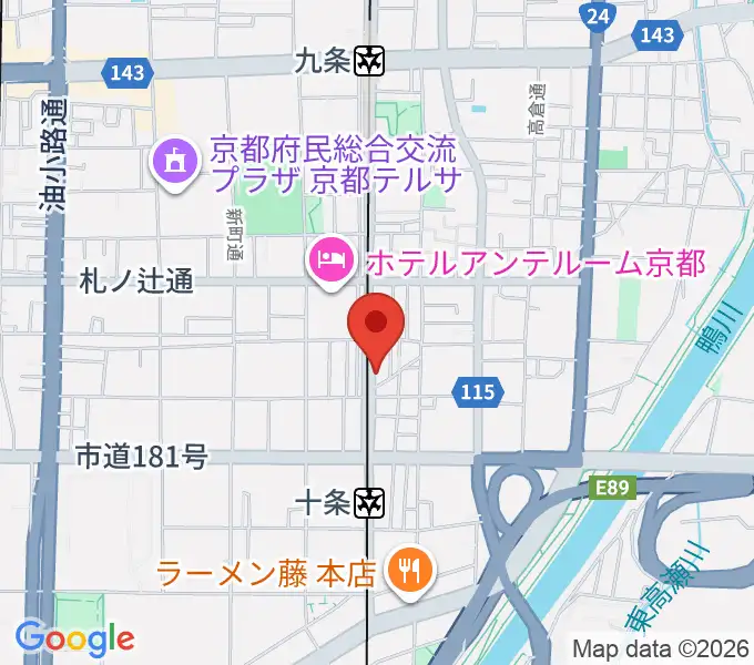マザーシップスタジオの地図