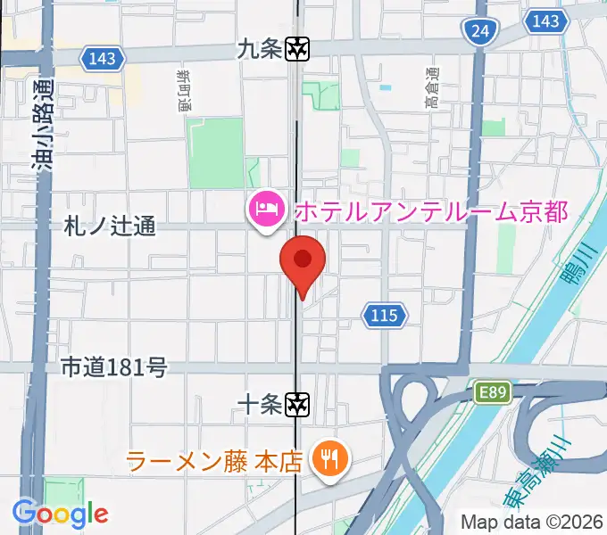 マザーシップスタジオの地図