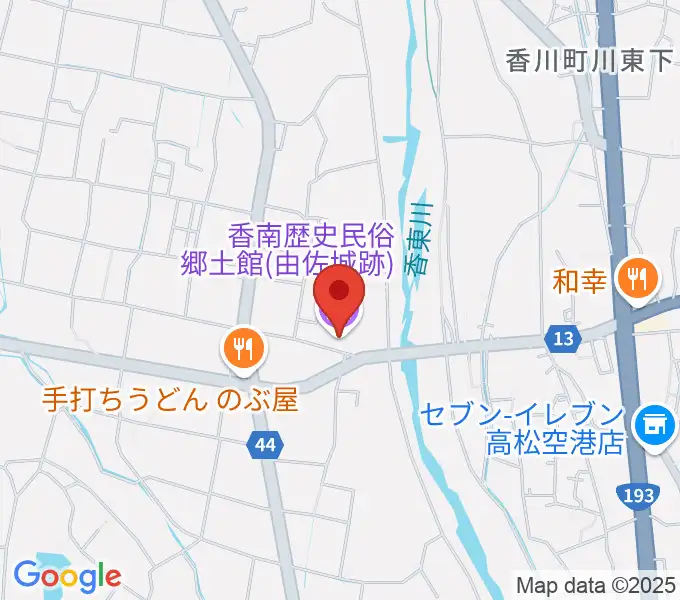 高松市香南歴史民俗郷土館の地図