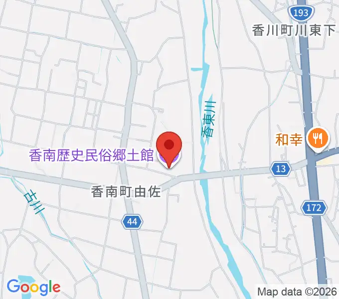高松市香南歴史民俗郷土館の地図