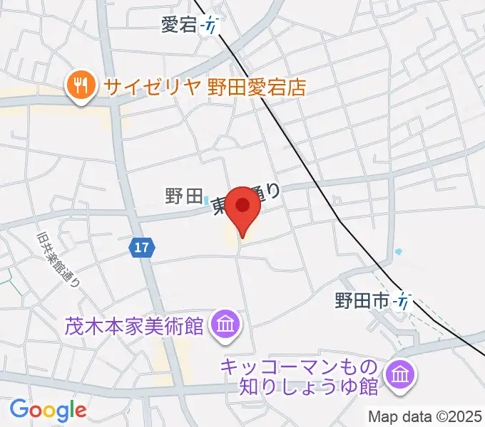 野田市郷土博物館の地図