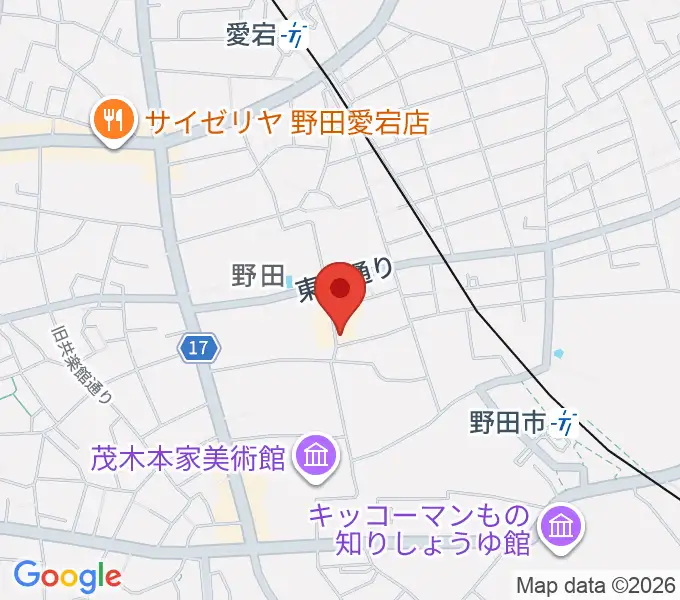 野田市郷土博物館の地図