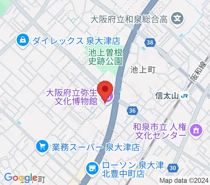 大阪府立弥生文化博物館の地図