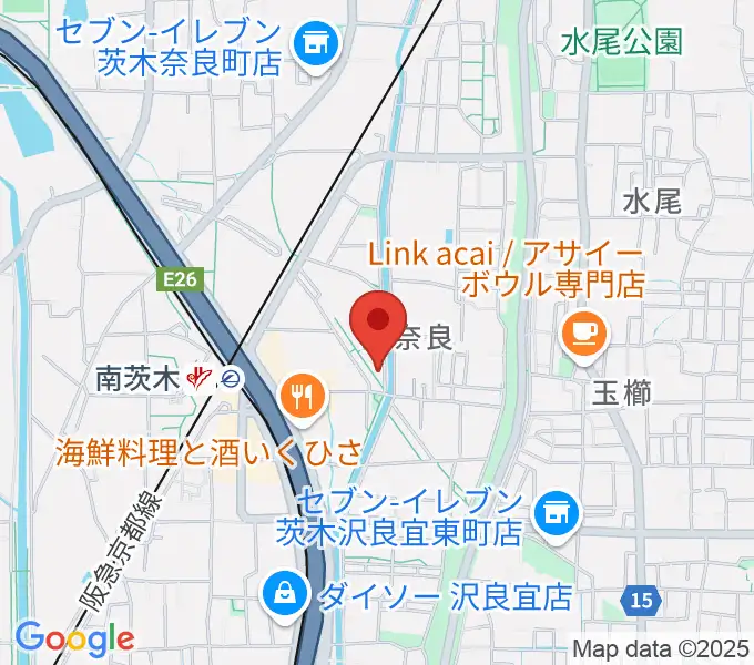茨木市立文化財資料館の地図