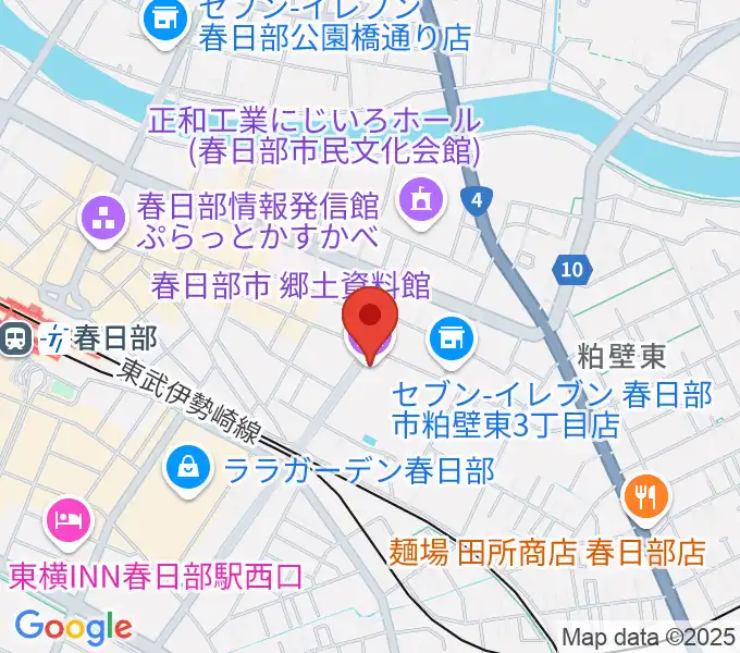 春日部市郷土資料館の地図