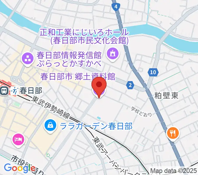 春日部市郷土資料館の地図