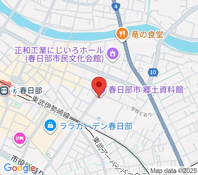 春日部市郷土資料館の地図