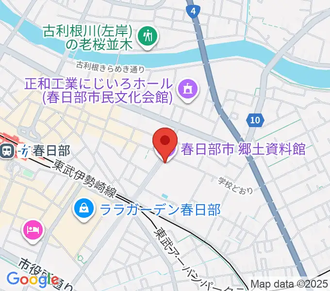 春日部市郷土資料館の地図