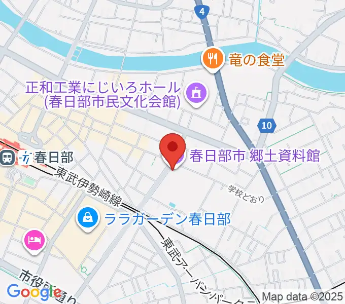 春日部市郷土資料館の地図