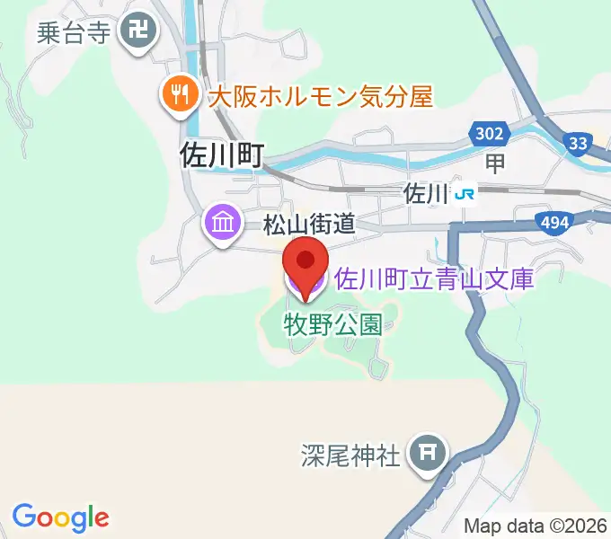 佐川町立青山文庫の地図