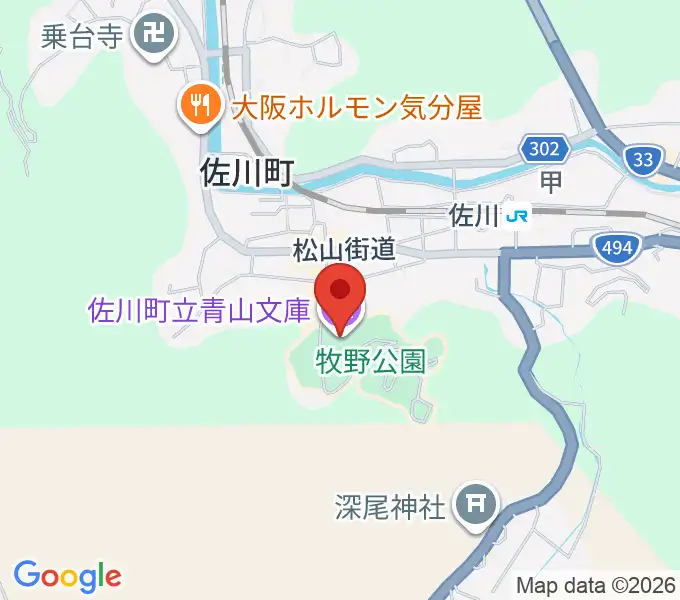 佐川町立青山文庫の地図
