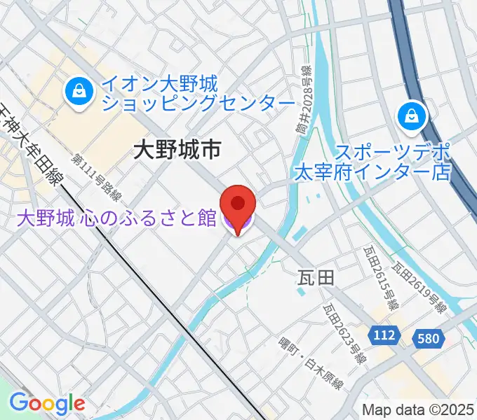 大野城心のふるさと館の地図