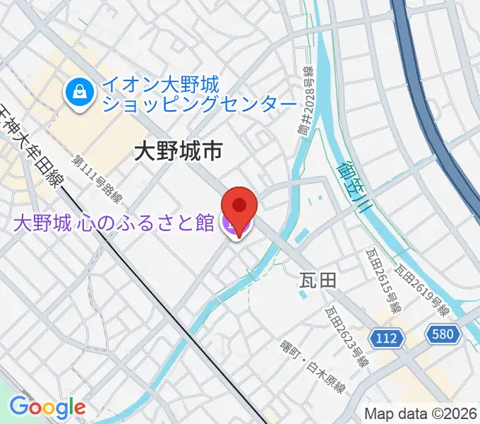 大野城心のふるさと館の地図