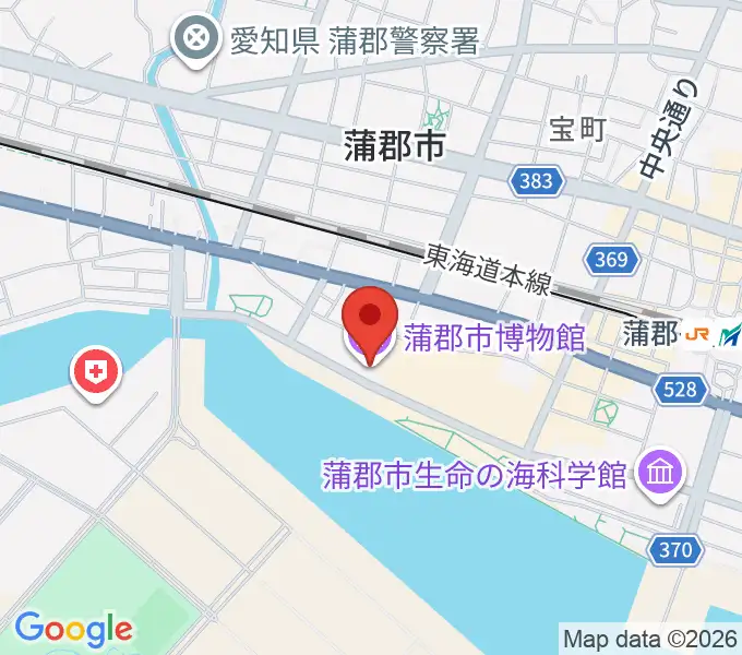 蒲郡市博物館の地図