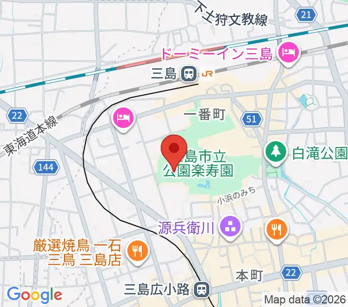 三島市郷土資料館の地図