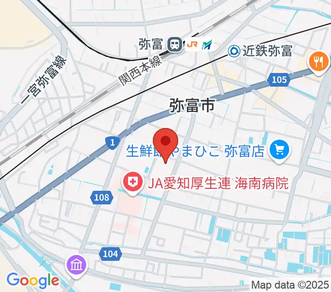 弥富市歴史民俗資料館の地図