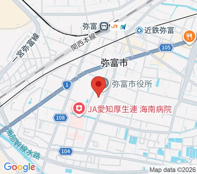 弥富市歴史民俗資料館の地図