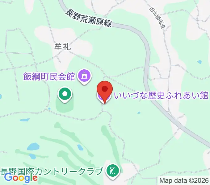 いいづな歴史ふれあい館の地図