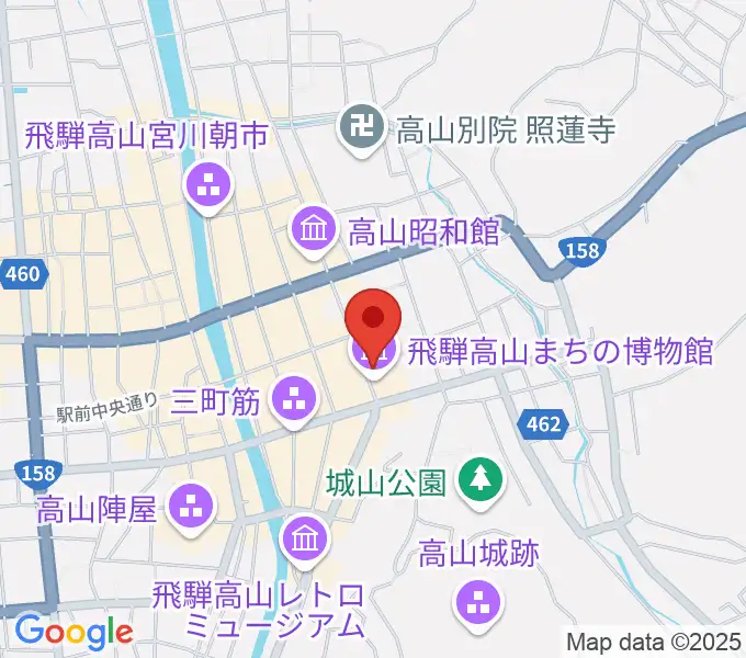飛騨高山まちの博物館の地図